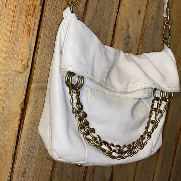 B Makowsky White Leather Shoulder Bag - Picture 4 of 12